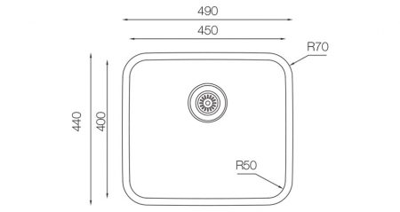 Undermount-D-450-teknikcizim